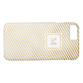 金ゴールドおよび白くストライプのな電話箱 Case-Mate iPhoneケース (裏面(横))