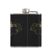 金ゴールドおよび白フェイクグリッターフローラフレーム フラスク (裏面)