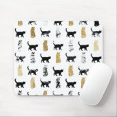 金ゴールドおよび白黒大理石の子猫猫 マウスパッド (マウス)