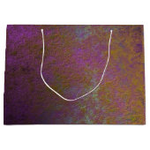 金ゴールドおよび紫色の抽象デザイン ラージペーパーバッグ (正面)