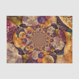 金ゴールドおよび紫色の気球の織り目加工の万華鏡のように千変万化するパターン 薄葉紙