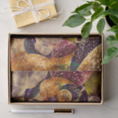 金ゴールドおよび紫色の気球の織り目加工の万華鏡のように千変万化するパターン 薄葉紙 (ギフト)