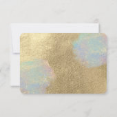 金ゴールドおよび虹色グリッターテクスチャ サンキューカード (裏面)