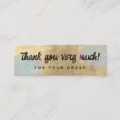 金ゴールドおよび虹色グリッターテクスチャ スキニー名刺 (正面)