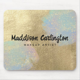 金ゴールドおよび虹色グリッターテクスチャ マウスパッド