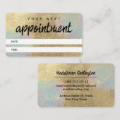 金ゴールドおよび虹色グリッターテクスチャ 予約カード (正面/裏面)