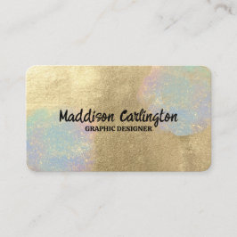 金ゴールドおよび虹色グリッターテクスチャ 名刺