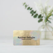 金ゴールドおよび虹色グリッターテクスチャ 名刺 (スタンド正面)