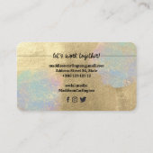 金ゴールドおよび虹色グリッターテクスチャ 名刺 (裏面)