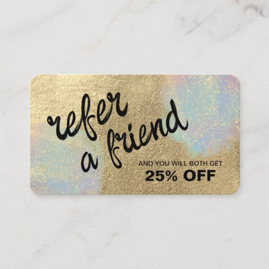 金ゴールドおよび虹色グリッターテクスチャ 紹介カード (正面)