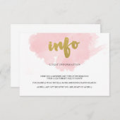 金ゴールドおよび赤面の水彩画のゲスト情報 エンクロージャーカード (正面/裏面)