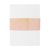 金ゴールドおよび赤面の紙吹雪の点の結婚 招待状ベリーバンド (裏面例)