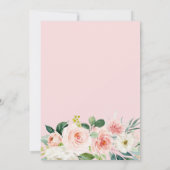 金ゴールドおよび赤面フローラ幾何結婚の 招待状 (裏面)