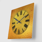 金ゴールドおよび金ゴールドホイルの効果 スクエア壁時計 (傾斜)