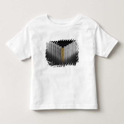 金ゴールドおよび銀のドミノ トドラーTシャツ (正面)