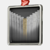 金ゴールドおよび銀のドミノ メタルオーナメント (左)