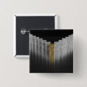 金ゴールドおよび銀のドミノ 缶バッジ (正面&裏面)