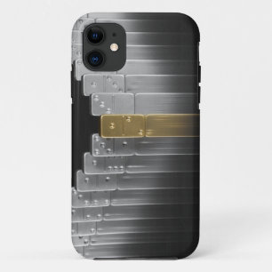 金ゴールドおよび銀のドミノ iPhone 11 ケース