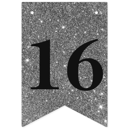 金ゴールドおよび銀の輝きの菓子16 バンティングフラッグ (第1の旗)