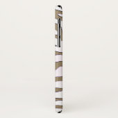 金ゴールドおよび銀製のシマウマのストライプのiPhoneの場合 Case-Mate iPhoneケース (裏面/左)