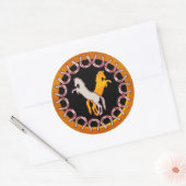 金ゴールドおよび銀製の蹄鉄および馬 ラウンドシール (封筒)