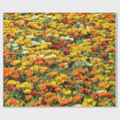 金ゴールドおよび錆の菊の豊富な分野 ラッピングペーパー (フラット)