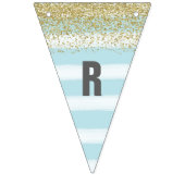 金ゴールドおよび青いブライダルシャワーの旗 バンティングフラッグ (第3の旗)