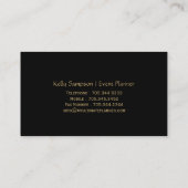 金ゴールドおよび黒いシャンデリアの名刺 名刺 (裏面)