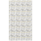 金ゴールドおよび黒いハッピーバースデーの紙吹雪 テーブルクロス (正面)