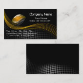 金ゴールドおよび黒いマウスの名刺 名刺 (正面/裏面)