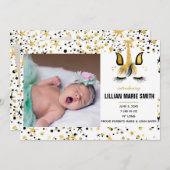 金ゴールドおよび黒いユニコーンの誕生の発表 案内状 (正面/裏面)