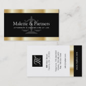 金ゴールドおよび黒い弁護士の名刺 名刺 (正面/裏面)