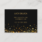 金ゴールドおよび黒い擬似ホイルのグリッターの名刺 名刺 (裏面)