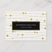 金ゴールドおよび黒い紙吹雪の繊維のギフト券 割引カード (裏面)