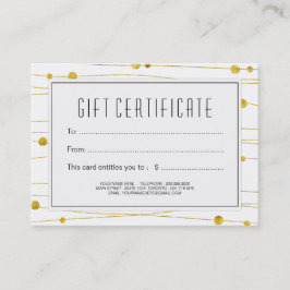 金ゴールドおよび黒い紙吹雪の繊維のギフト券 割引カード