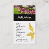 金ゴールドおよび黒い造園の名刺 名刺 (裏面)