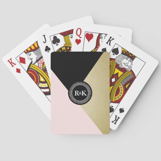 金ゴールドおよび黒いBicycle®のトランプのポーカーのトランプ トランプ (裏面)