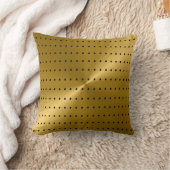 金ゴールドおよび黒くモダンな水玉模様パターン クッション (ブランケット)