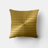 金ゴールドおよび黒くモダンな水玉模様パターン クッション (裏面)