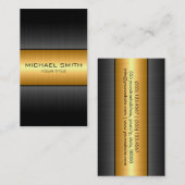 金ゴールドおよび黒のステンレス鋼の金属 名刺 (正面/裏面)