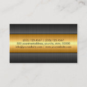 金ゴールドおよび黒のステンレス鋼の金属 名刺 (裏面)
