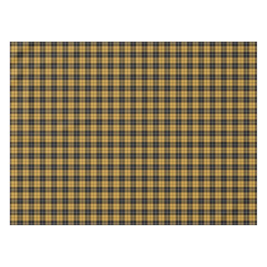 金ゴールドおよび黒のスポーティな格子縞 テーブルクロス (正面(横))