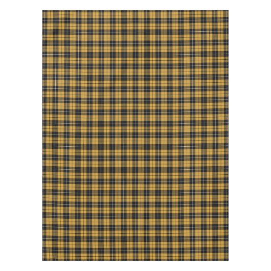 金ゴールドおよび黒のスポーティな格子縞 テーブルクロス (正面)
