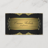金ゴールドおよび黒のテクスチャ名刺 名刺 (正面)