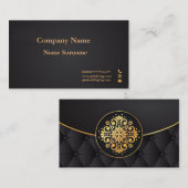 金ゴールドおよび黒のビロードのような両面名刺 名刺 (正面/裏面)