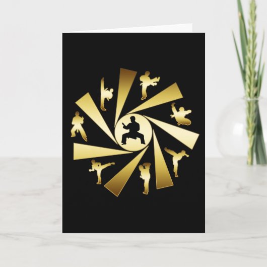 金ゴールドおよび黒の武道 カード (正面)