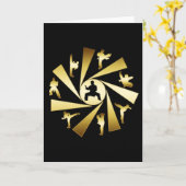 金ゴールドおよび黒の武道 カード (黄色い花)