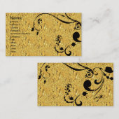 金ゴールドおよび黒の渦巻 名刺 (正面/裏面)