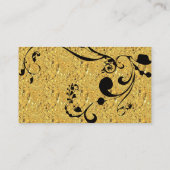 金ゴールドおよび黒の渦巻 名刺 (裏面)