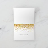 金ゴールドおよび黒の魅力的な紙吹雪の点は感謝していしています サンキューカード (内部)